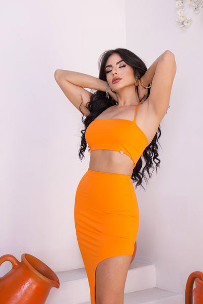 Paradise Two Piece Set Skirt with Builted Shorts .