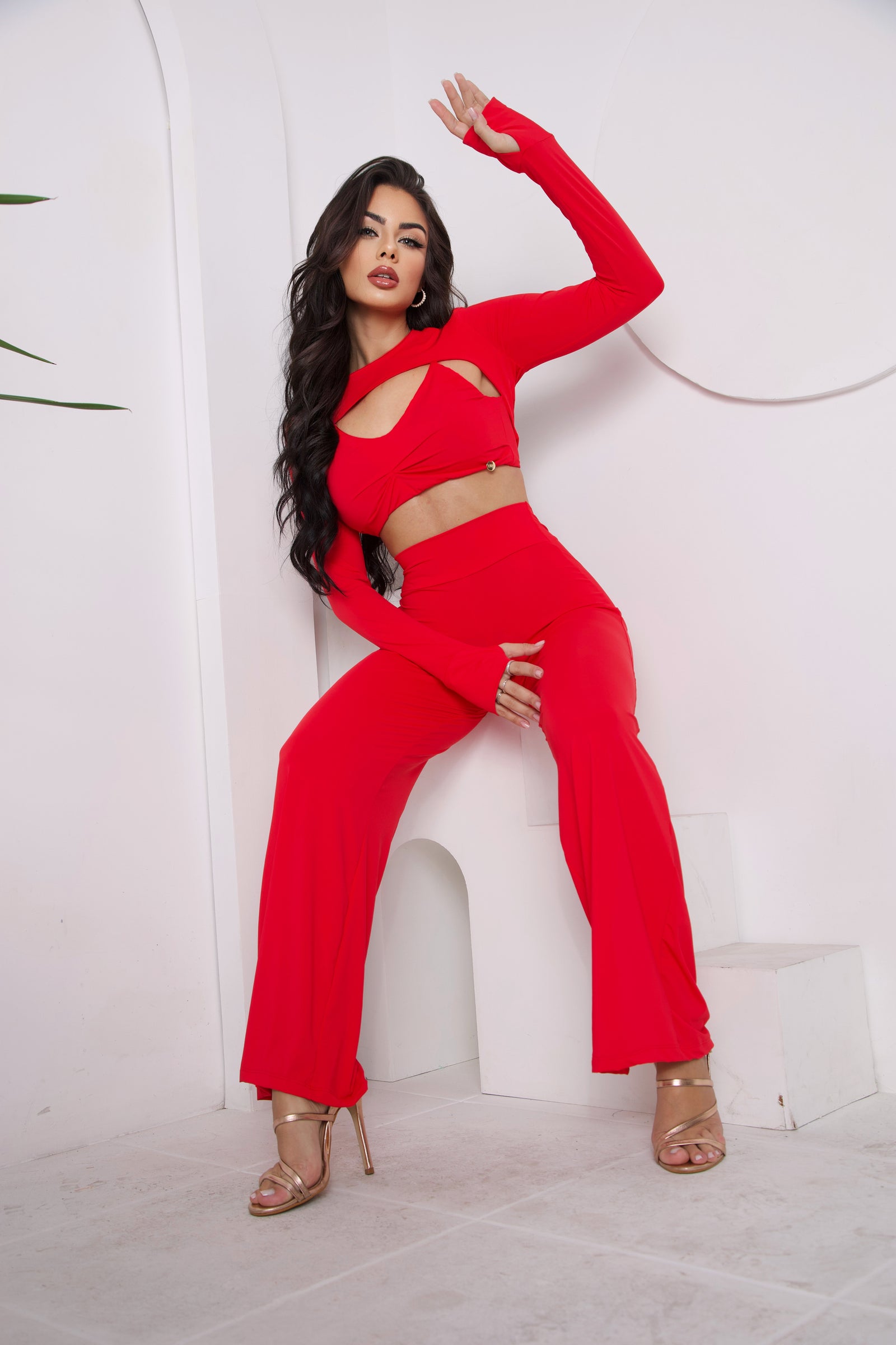 Scrunch Butt Lift Flare Pants and Tops Set