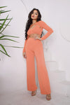 Scrunch Butt Lift Flare Pants and Bolero Top 3 Pieces Set - Lure