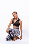 Lure Fitness - Striped Leggings - Sitting Down